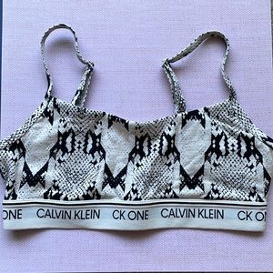 Calvin Klein Cream and Black Snake Skin Bralette